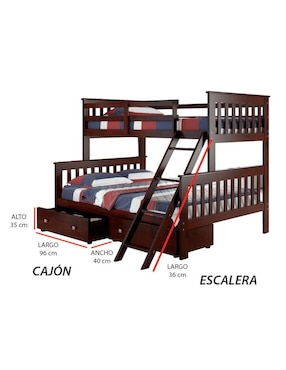 Litera Ansoal de madera pino