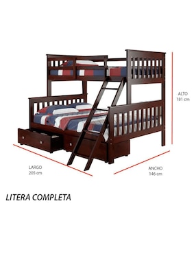 Litera Ansoal de madera pino