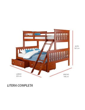 Litera Ansoal de madera pino