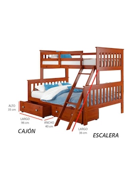 Litera Ansoal de madera pino