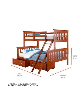 Litera Ansoal de madera pino