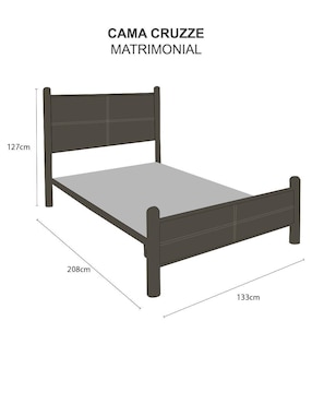 Cama Cruzze Atlas Del Descanso de metal