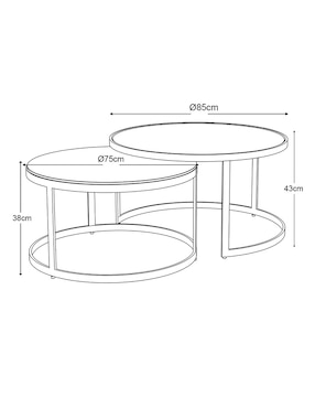 Mesa nido armable Nero Haus