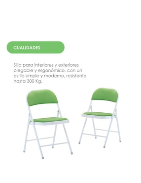 Silla plegable 4 piezas Ilios Innova de acero y vinipiel