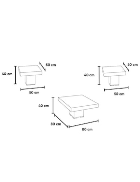 Juegos de mesas para sala Kessa de madera