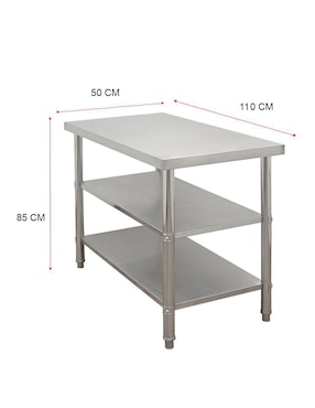 Mesa auxiliar Mindejal de acero inoxidable