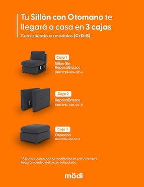 Juego de asiento con taburete Adapti Modi Sofa