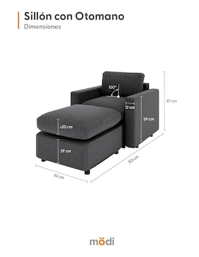 Juego de asiento con taburete Adapti Modi Sofa