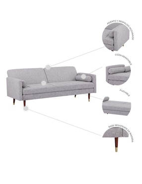 Sofá Lecco Gris Mundo In de madera