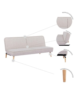 Sofá Novara Beige Mundo In de madera