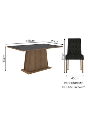 Comedor Aryeli Madesa para 4 personas