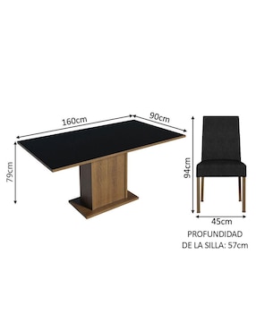 Comedor Renata Madesa para 6 personas