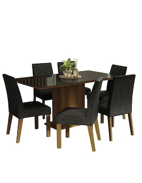 Comedor Alexis Madesa para 6 personas de cristal
