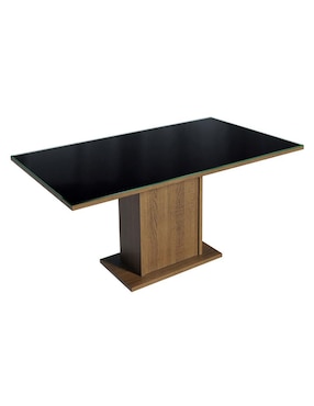 Comedor Geórgia Madesa para 6 personas de cristal y madera