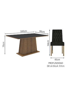 Comedor Cindy Madesa para 4 personas