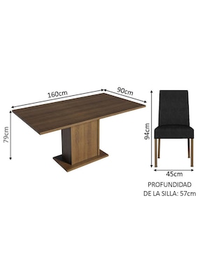 Comedor Renata Madesa para 6 personas