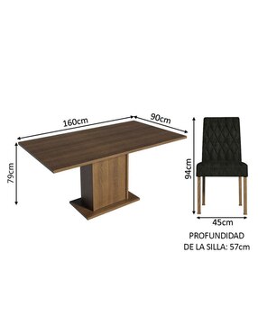 Comedor Cindy Madesa para 4 personas