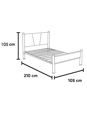 Cama Tolosa Kessa de metal individual