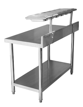 Mesa auxiliar cocina Mindejal de acero inoxidable