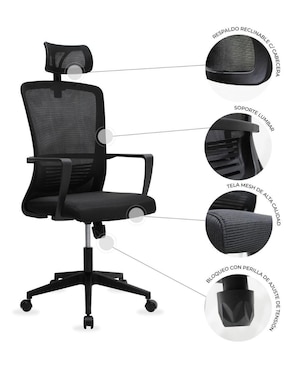 Silla escritorio Cardona Negro Mundo In