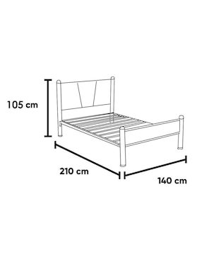 Cama Kessa de metal matrimonial