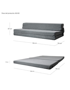 Sofá cama Houzer de espuma comprimida