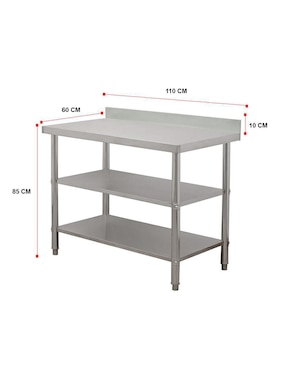 Mesa de cocina Mindejal de acero inoxidable