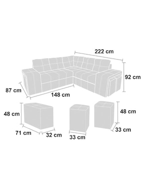 Sala modular Kessa de lino
