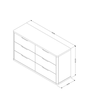 Cómoda Tampa Dixy de chapa madera