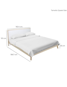 Cama Castella Encino Mundo In de madera queen size