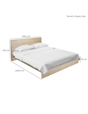 Cama Marsala Encino Mundo In de madera queen size
