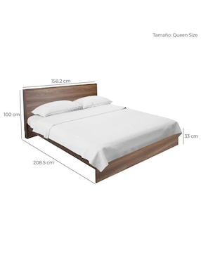 Cama Marsala Nogal Mundo In de madera queen size
