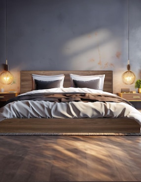 Cama Marsala Nogal Mundo In de madera queen size