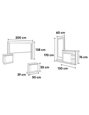 Set Recámara Kessa Ibiza de MDF