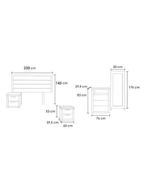 Set Recámara Kessa Toto de MDF