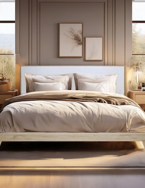 Cama Castella Encino Mundo In de madera matrimonial