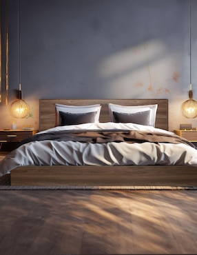 Cama Marsala Nogal Mundo In de madera individual