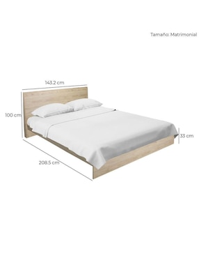 Cama Marsala Encino Mundo In de madera matrimonial