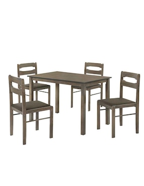 Comedor León Antique Grey Mobi Muebles Para 4 Personas De MDP