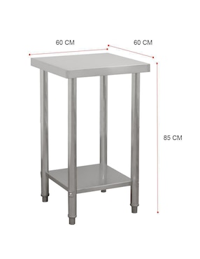 Mesa auxiliar Mindejal de acero inoxidable