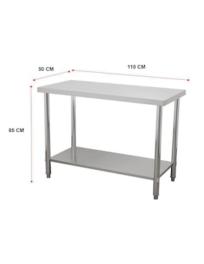 Mesa de servicio Mindejal de acero inoxidable