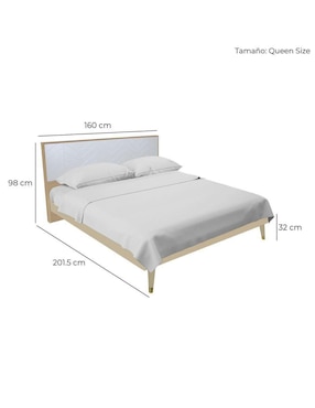 Cama Teramo Encino Mundo In de madera queen size