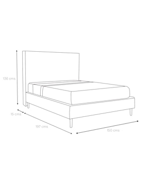 Cama Kilyan Gasaru de madera y tela mat