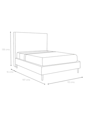 Cama Kilyan Gasaru de madera y tela individual