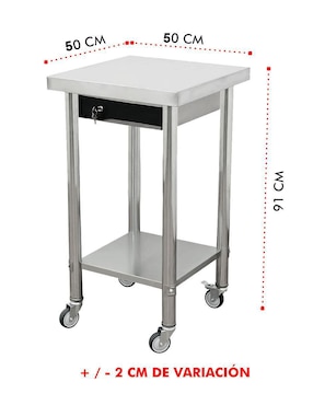 Mesa Mindejal de acero inoxidable