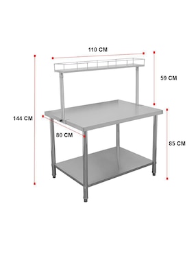 Mesa Mindejal de acero inoxidable