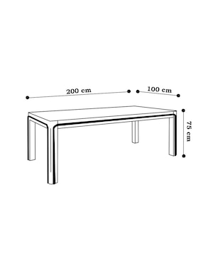 Mesa de comedor Napoli Gabite de chapa madera eucalipto