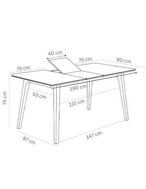 Mesa de comedor extensible armable Cody Midtown Concept