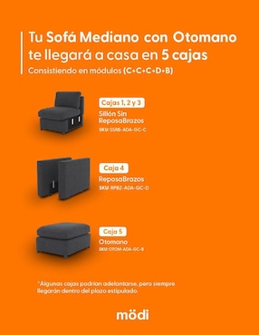 Sala 3 piezas Adapti Modi Sofa de algodón