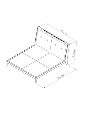 Cama Hygge Trra de madera nogal king size